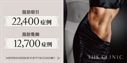 脂肪吸引 22,200症例 | 脂肪豊胸 12,600症例 2010年から2025/7/31まで THE CLINIC 調べ